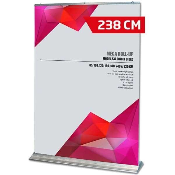 Mega Roll-up enkelsidig - 240x250 cm - silver