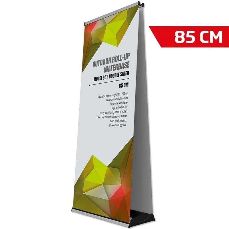 Outdoor Roll-up Waterbase, dubbelsidig kassett, 85 x 160-200 cm