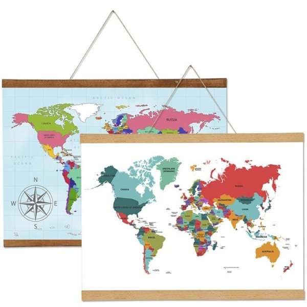 Wood Poster Hanger i lys bøg. Affischliste i træ, magnetisk - 30cm sæt