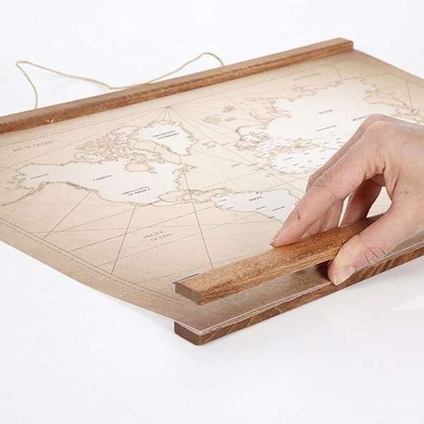 Wood Poster Hanger i lys bøg. Affischliste i træ, magnetisk - 30cm sæt