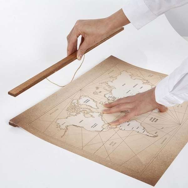 Wood Poster Hanger i lys bøg. Affischliste i træ, magnetisk - 30cm sæt