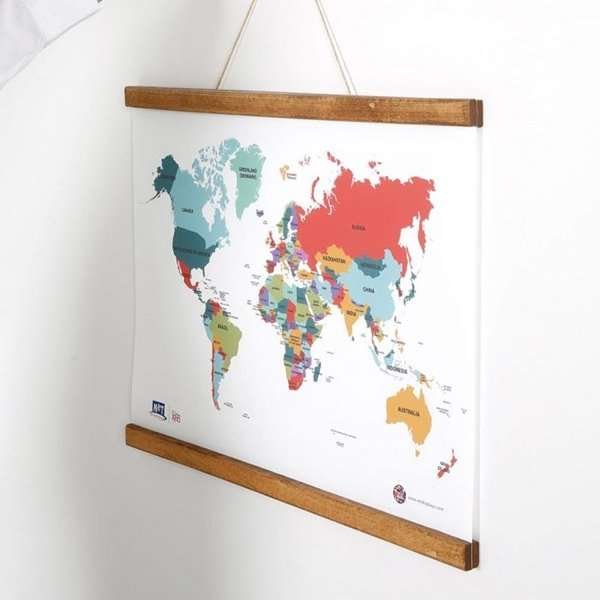 Wood Poster Hanger i lys bøg. Affischliste i træ, magnetisk - 30cm sæt