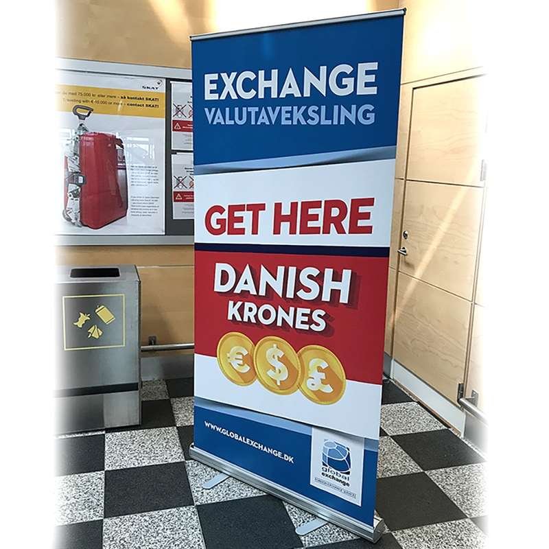 Basic Roll-up enkelsidig - 120x200 cm - silver - med banderoll och tryck
