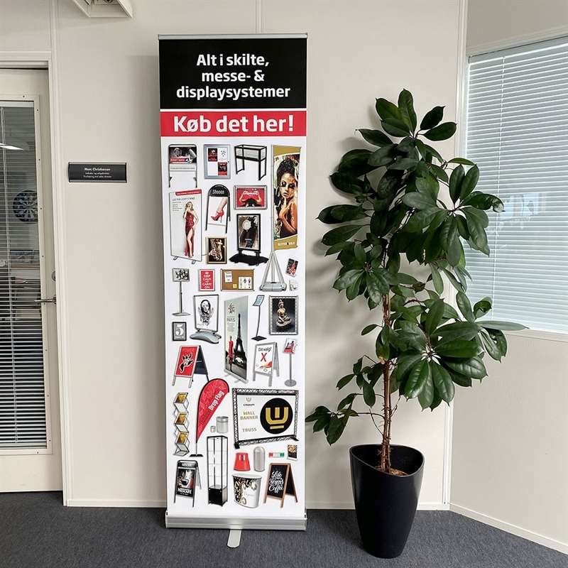 Basic Roll-up enkelsidig - 30x180 cm - silver
