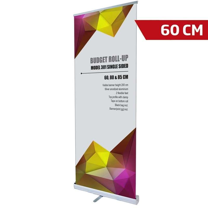 Budget Roll-up enkelsidig - 60x200 cm - silver