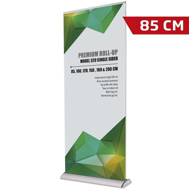 Premium Roll-up, enkelsidig kassett, silver, 85 cm x 160-220 cm