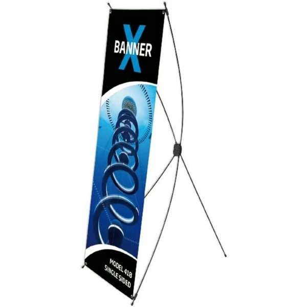 X-Banner 55x150cm utan banderoll och tryck - Svart