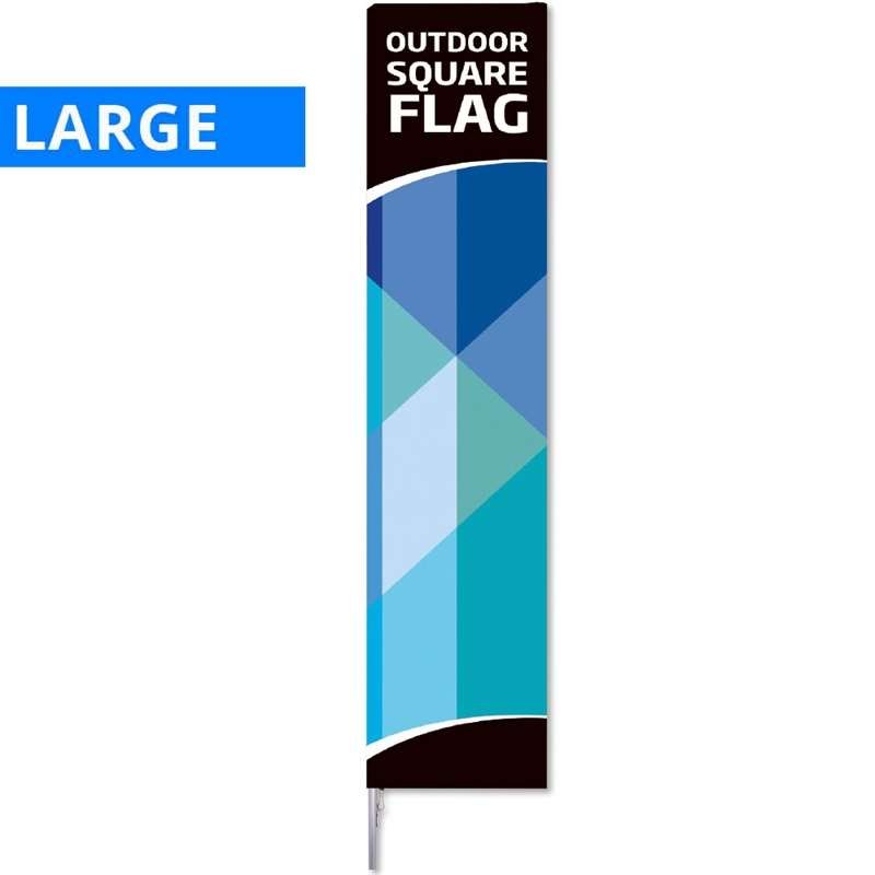 Beachflagga, Outdoor Square Flagga, Stor, aluminium flaggstång inkl. flagga med tryck