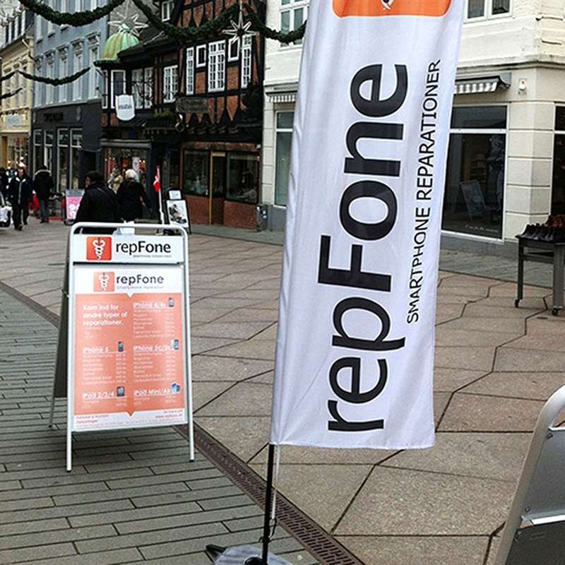 Beachflagga, Outdoor Bow Flag, Liten inkl. flagga och Cross Flag Base