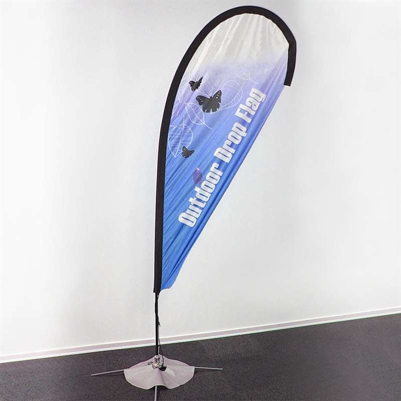 Beachflag, Outdoor Drop Flag, sort stang, Medium, inkl. flagga
