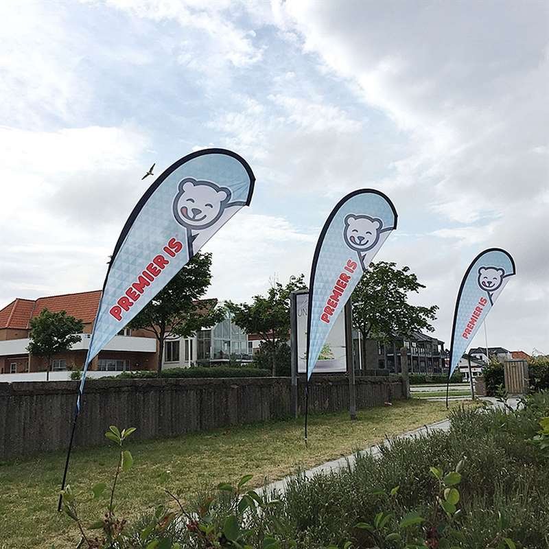 Beachflag, Outdoor Drop Flag, sort stang, Small, inkl. flagga