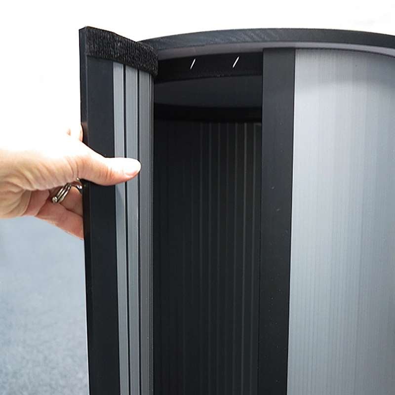 Runt utställningsbord/disk inklusive tryck på PET Stayflat film