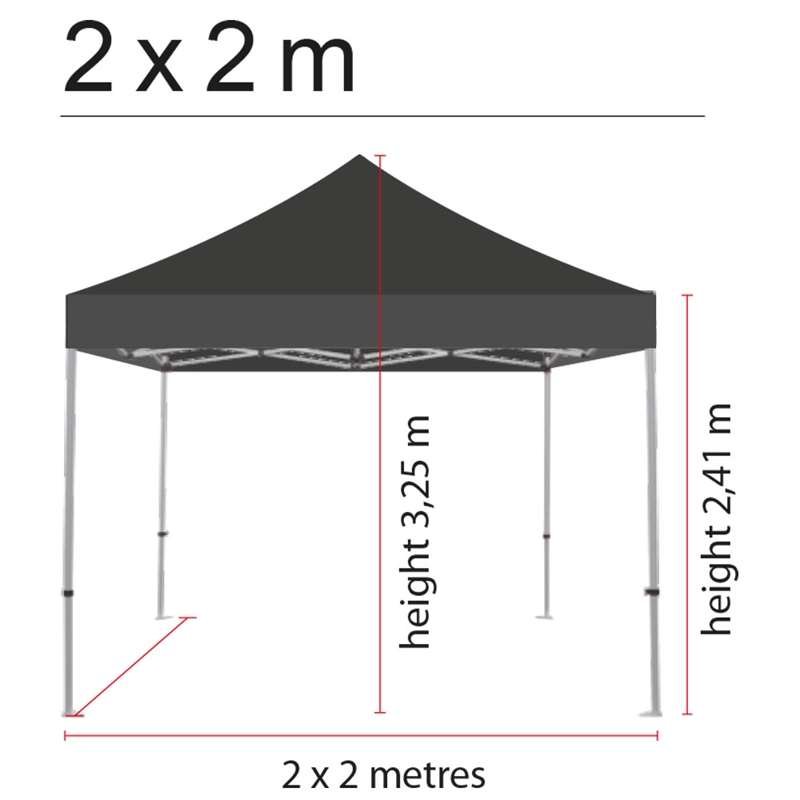 Topp till Eventtält Lux 2 x 2 m, sort