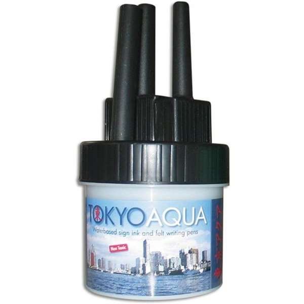 Tokyo Aqua - 4 Filt Pen Set - Svart