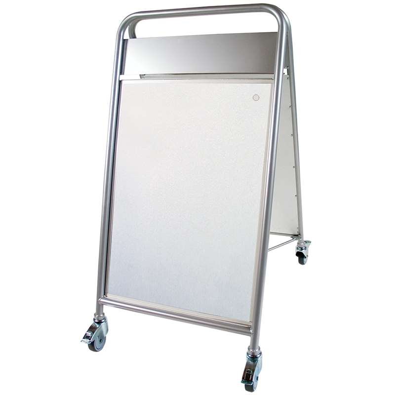 Expo Sign Lux Gatupratare med 4 hjul - 50x70 cm - silver