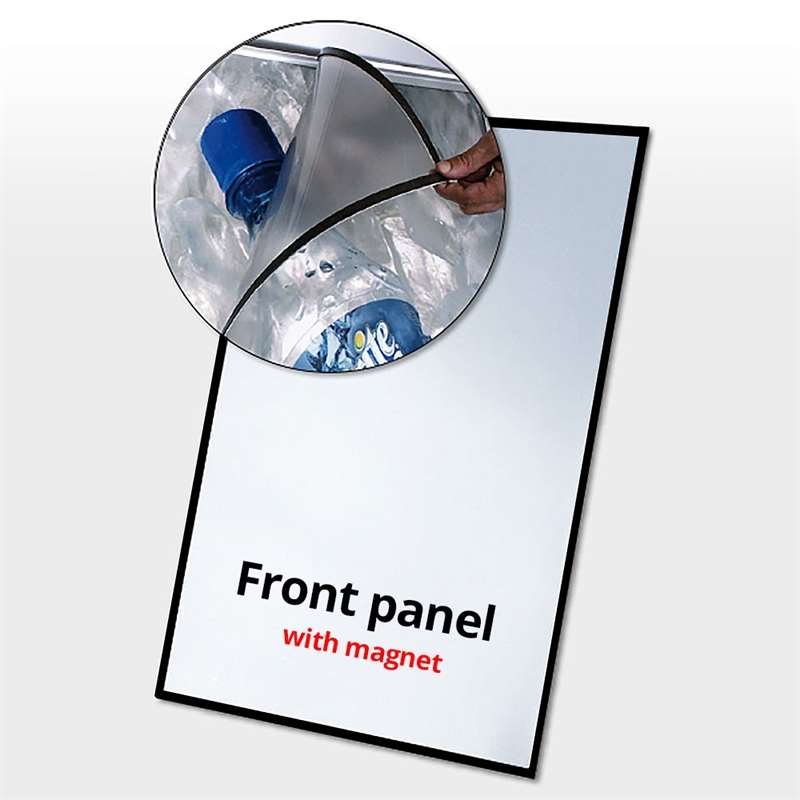 PET frontplatta m/magnet 53x73cm - Sort kant