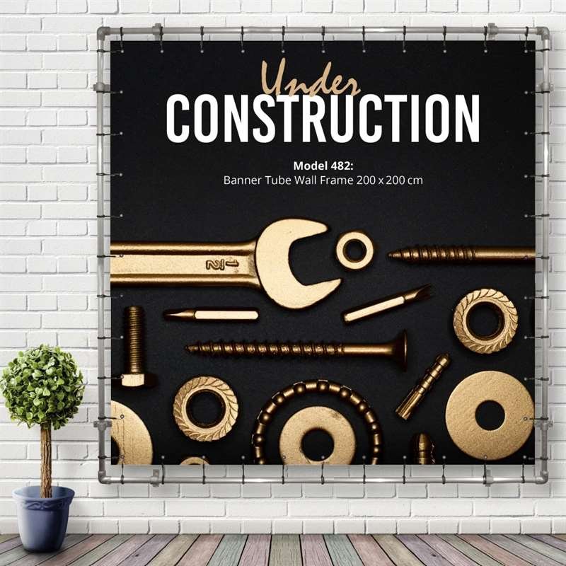 Banner Tube Wall Ram, ram med väggfäste, 200 x 200 cm