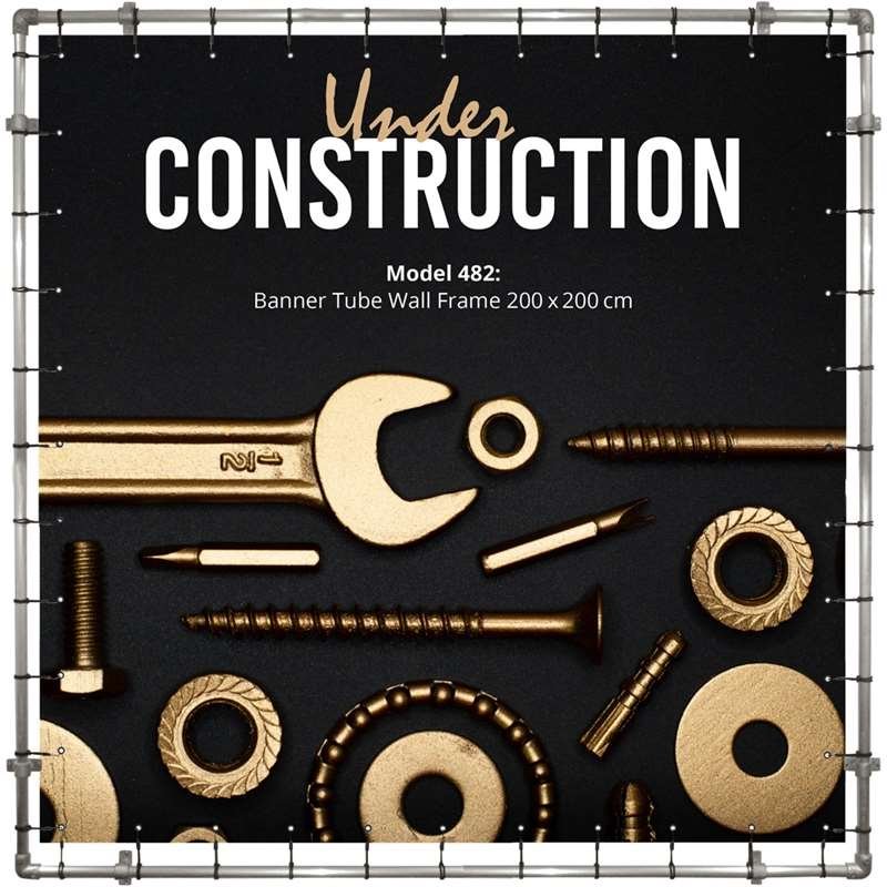 Banner Tube Wall Ram, ram med väggfäste, 200 x 200 cm