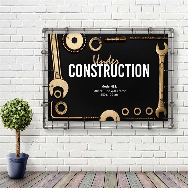 Banner Tube Wall Ram, ram med v&auml;ggf&auml;ste, 150 x 100 cm