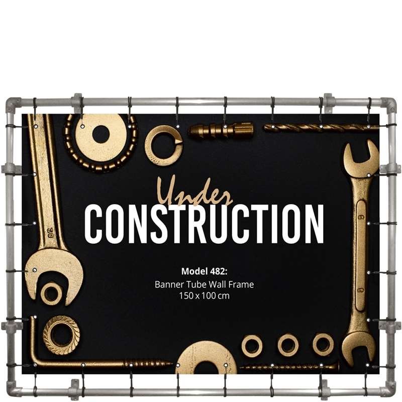 Banner Tube Wall Ram, ram med v&auml;ggf&auml;ste, 150 x 100 cm
