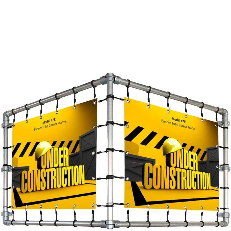 Banner Tube H&ouml;rnram, v&auml;ggh&auml;ngd ram av aluminiumr&ouml;r 0,3 mm / &Oslash; 48 mm - 100 x 50 cm