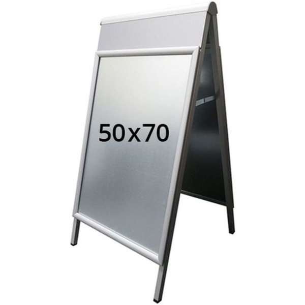 Alu-Line Gatupratare med logoplatta - 50x70 cm - silver