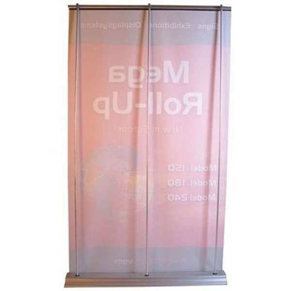 Mega Roll-up enkelsidig kassett, silver, 84,5 x 250 cm