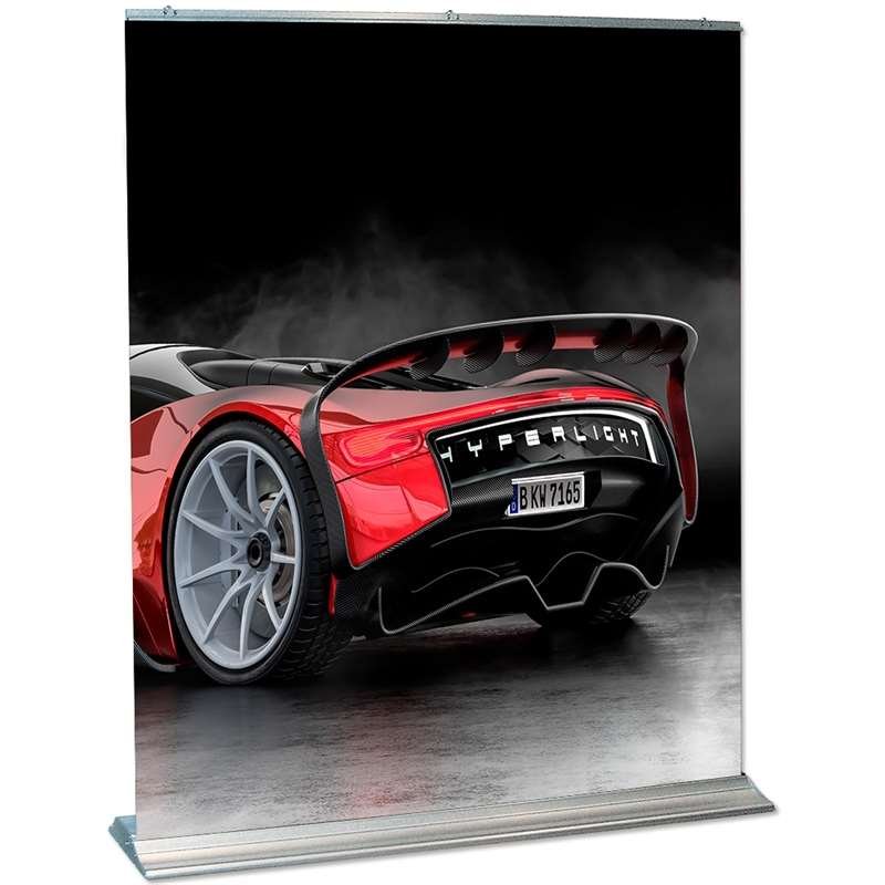 Mega Roll-up enkelsidig kassett, silver, 84,5 x 250 cm
