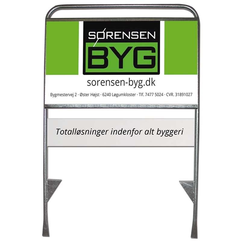 M&auml;klarskyltsplatta 62,5 x 29,8 cm med dubbelsidigt tryck f&ouml;r Estate Sign Standard