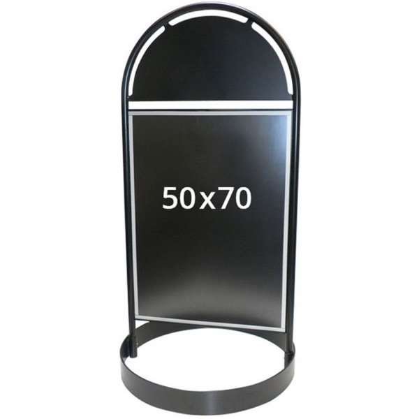 Gatupratare Gotik Circle city sign skyltställ - 50x70 cm - svart