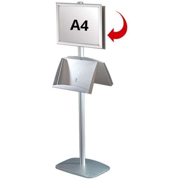 Mini Multi Stand - Dubbelsidig A4 snäppram + A3 stålhylla