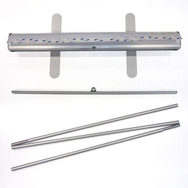 Klassisk Roll-up enkelsidig - 85x200 cm - silver - med banderoll och tryck