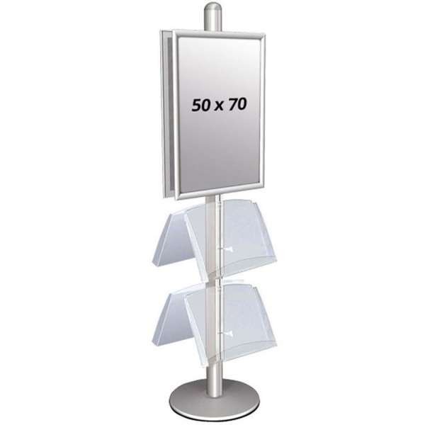Multi Stand 4 - Dubbelsidig med 2 akrylhyllor 25mm 2 x 50x70cm