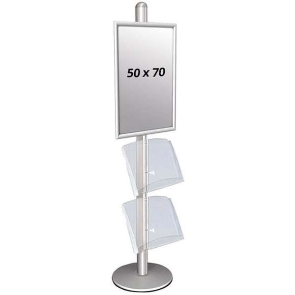 Multi Stand 3 - Enkelsidig med 2 akrylhyllor 25mm 1x50x70cm