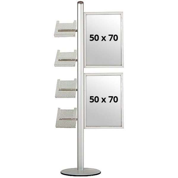 Multi Stander 18 - Enkelsidig, 2x70x50 Slide-in + 4xA4 hyllor