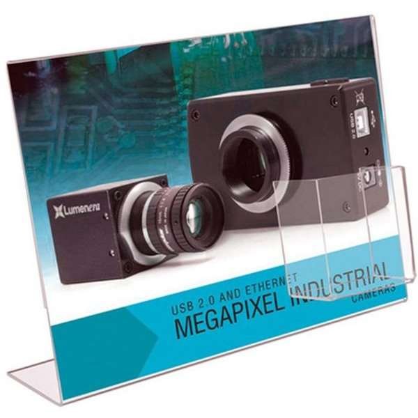 L - Menykorthållare A4 med hållare för visitkort horisontellt