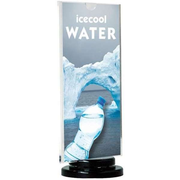 Spin Menuställ vertikal svart - 2xM65 Flyer - 9,9x21 cm - svart