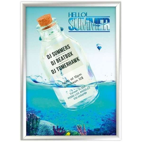 Fönster Alu snäppram dubbelsidig - 25 mm - A4 - silver