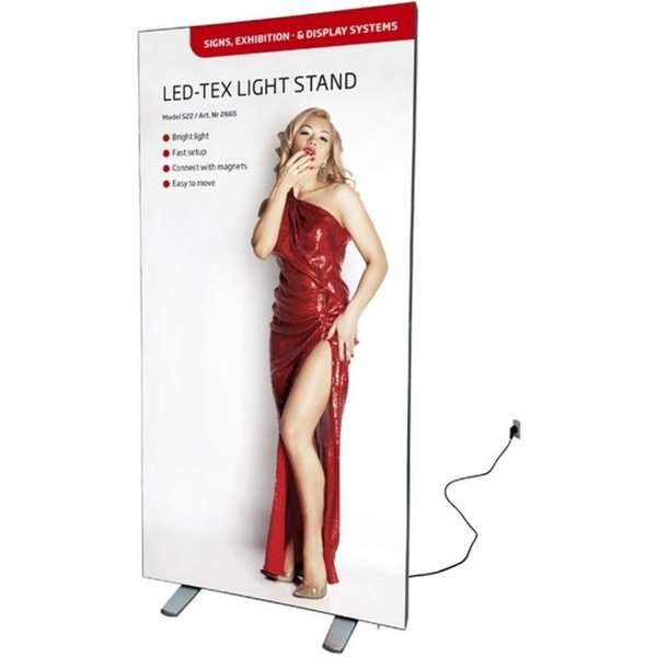 LED -Tex Light stand display dubbelsidig 100 x 200 cm