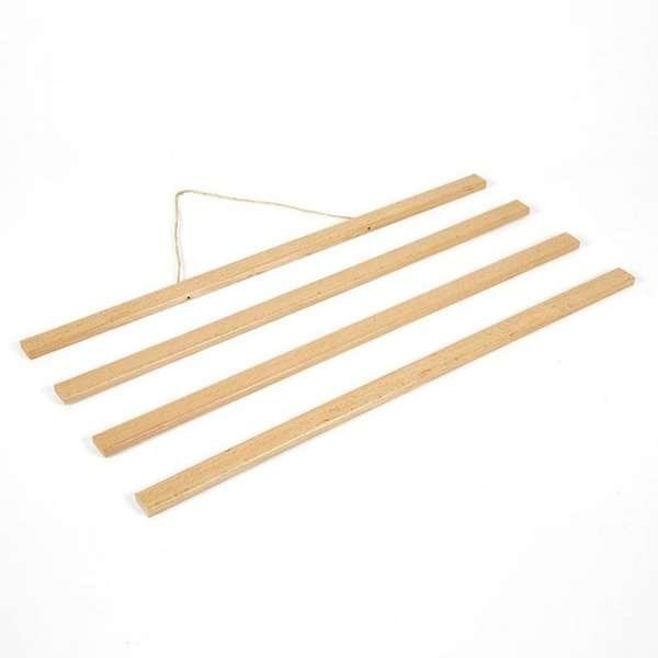 Wood Poster Hanger i lys bøg. Affischliste i træ, magnetisk - 30cm sæt