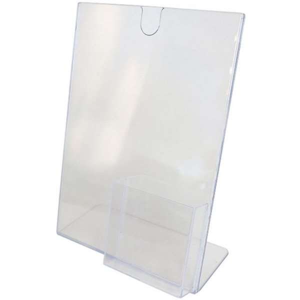 L-Meny korthållare A4 vertikal m/hållare för M65 broschyrer