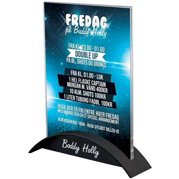 Rocket Menu korthållare vertikal - A5 - 14,8x21 cm - svart