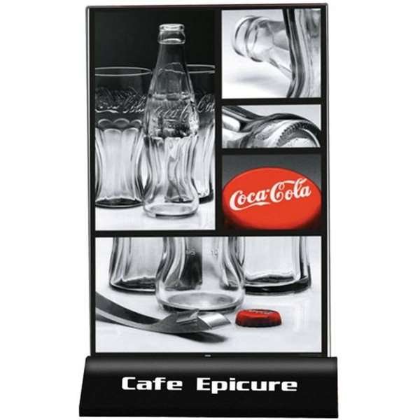 Pyramid Menu korth&aring;llare vertikal - A5 - 14,8x21 cm - svart