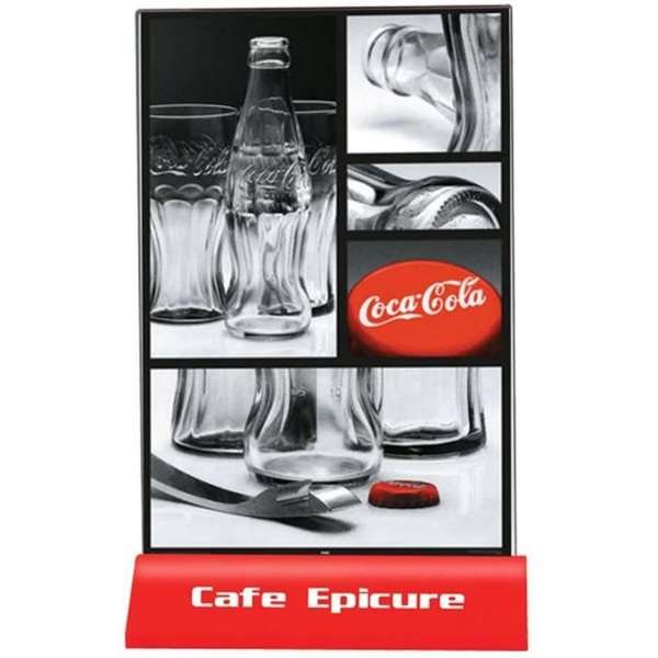 Pyramid Menu korthållare vertikal - A5 - 14,8x21 cm - röd