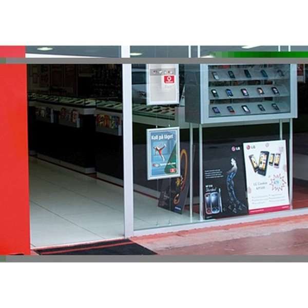 Hängande Alu snäppram dubbelsidig - 25 mm - A1 - silver