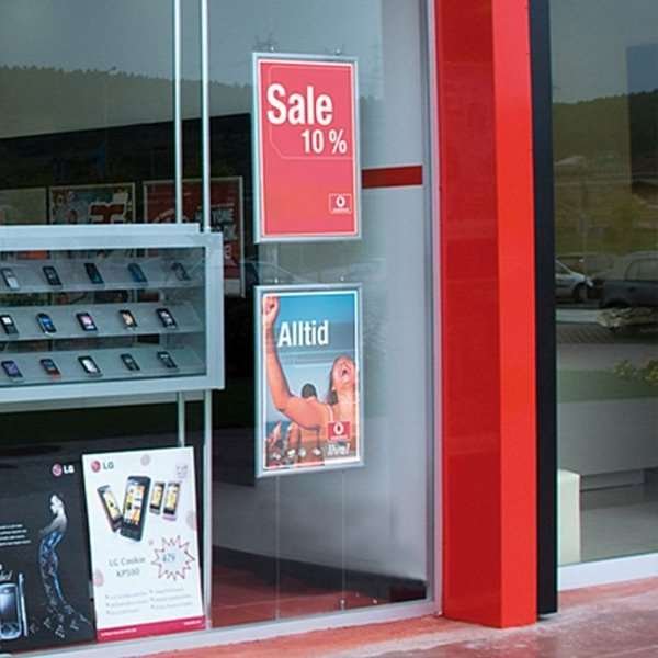 Hängande Alu snäppram dubbelsidig - 25 mm - A1 - silver