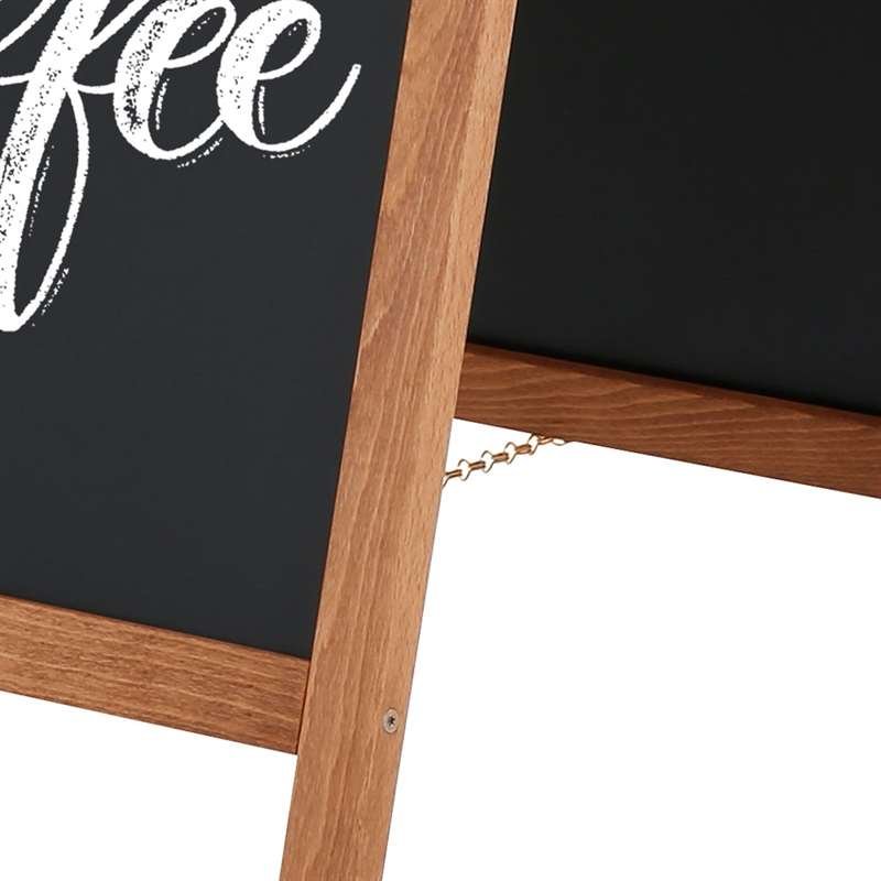 Griffelställ av trä, mörkbetsad, med stålskiva, 46 x 68 cm