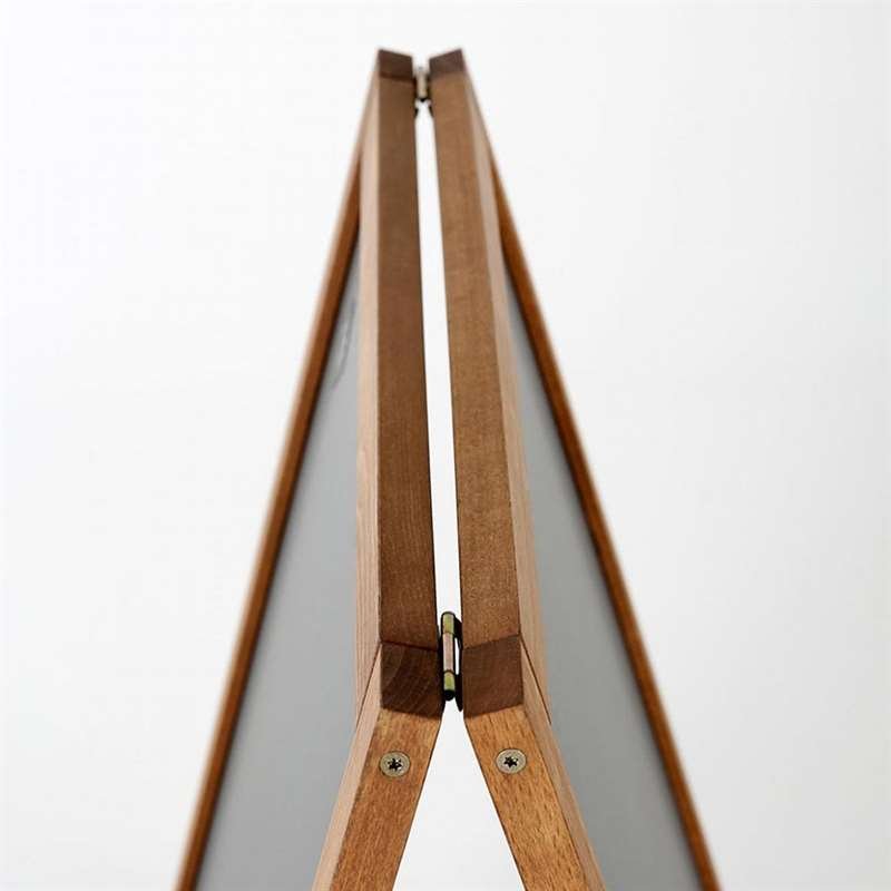 Griffelställ av trä, mörkbetsad, med stålskiva, 46 x 68 cm