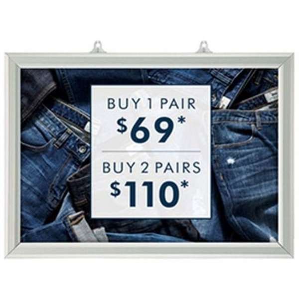 Inskjutbar ram dubbelsidig horisontell - 25 mm - A3 - silver