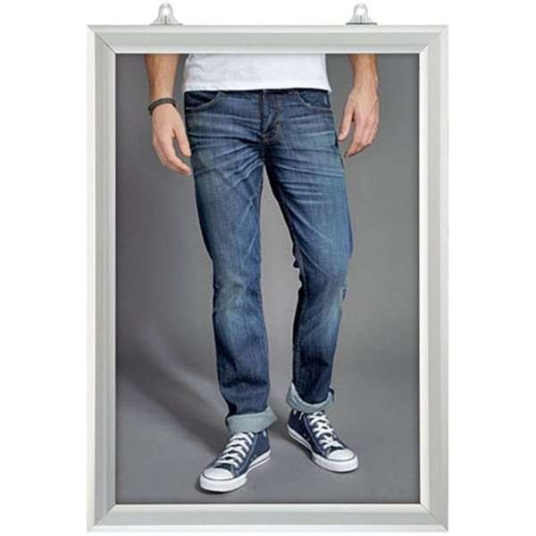 Inskjutbar ram dubbelsidig vertikal - 25 mm - 50x70 cm - silver